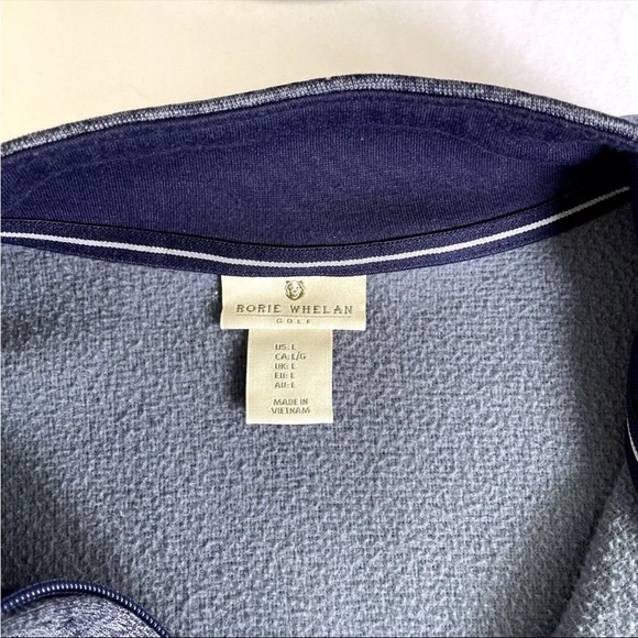 Mens Rorie Whelan Golf 1/4 Zip Pullover Sweatshirt Sweater Sz L Heather Blue - Picture 5 of 8